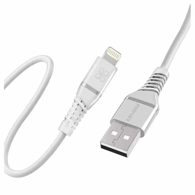 POWERLINK-Ai200.WHITE 2m CABLE USB-A TO LIGHTNING DATA SYNC & CHARGE PROMATE