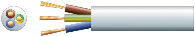 Mercury Mains Power Cable 3-Core 15A 1.5mm 100m White 804.347UK
