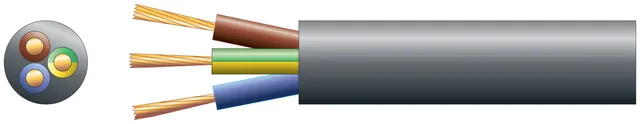 Mercury Mains Power Cable 3-Core 15A 1.5mm 100m Black 804.350UK
