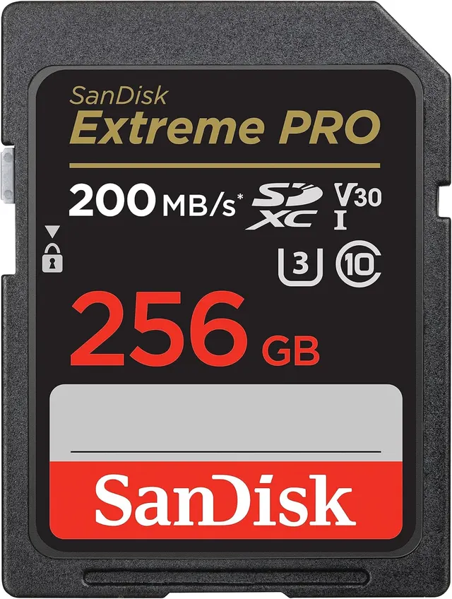 SanDisk Extreme Pro SDXC Card 200MB/s V30 UHS-I U3 256GB