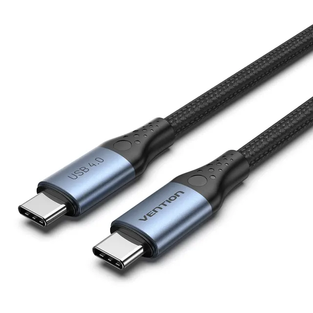 Vention IT Cable USB-C 4.0 M-M 1.0m Braided Aluminium Grey TAVHF