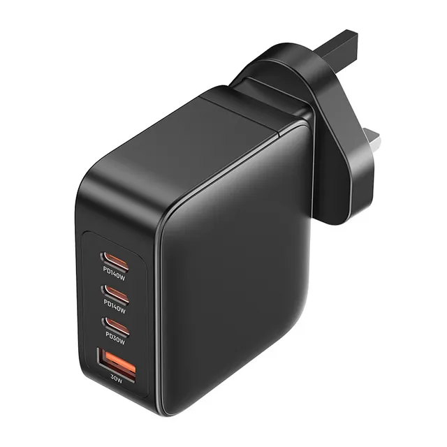 Vention Charger Wall GaN 140W 3xC 1xA+240W Cable Black FEIB0-UK