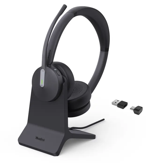 Yealink Headset Wireless Bluetooth 3-Mic NC with B/T Dongle & Charging Stand BH70 Dual Teams