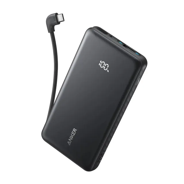 Anker Mobile Powerbank 10000 22.5W Built-In USB-C Cable Black