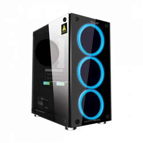 Armaggeddon Nimitz TR-1100 Micro ATX Case with PSU & 3x Blue Fans