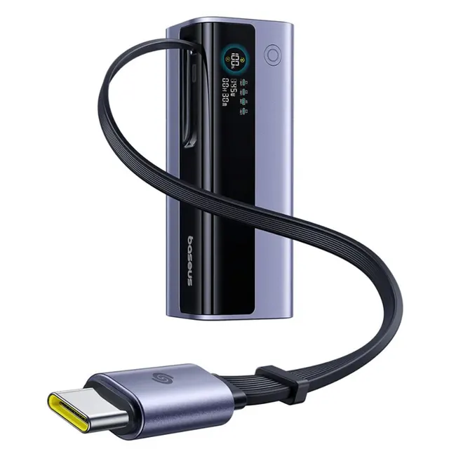 Baseus Powerbank 100W 10000mAh EnerGeek GR11 with Retractable Cable Grey