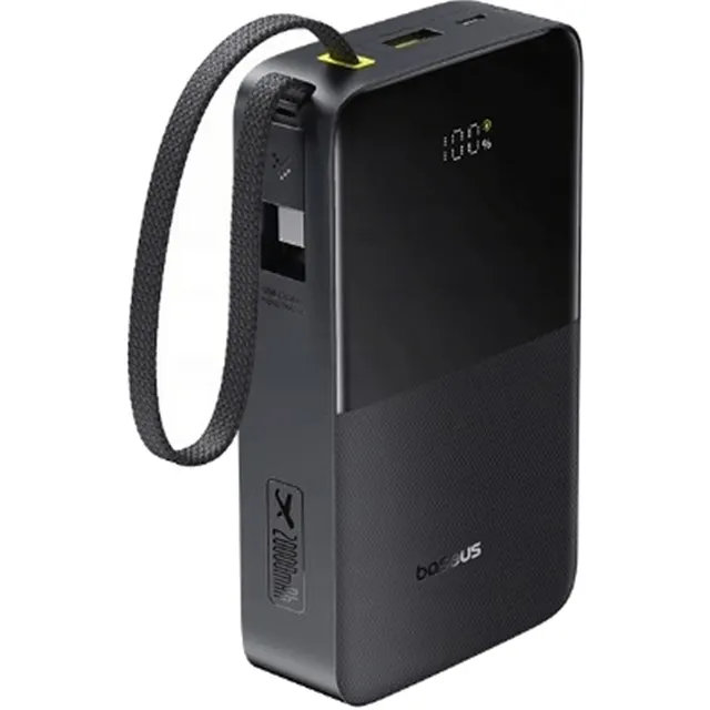 Baseus Powerbank 22.5W 20000mAh + Display EnerFill FC51 Bipow2 Pro  Black