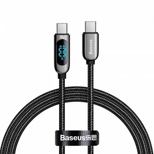 Baseus Cable USB-C to USB-C Display Braided PD100W 1.0m Black