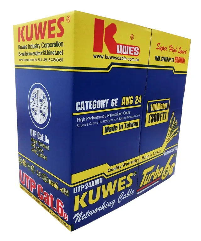 Kuwes CAT6 UTP Pure Copper Outdoor 100m Black