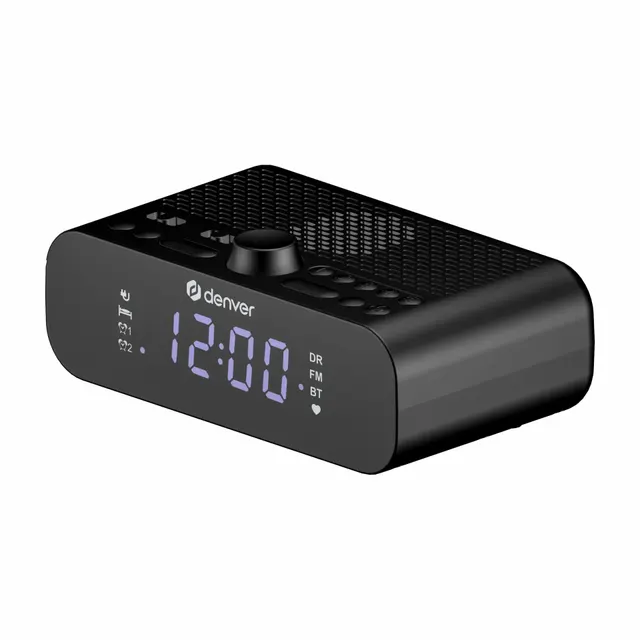 Denver Audio Alarm Clock Speaker with Phone Charging, FM Radio & Bluetooth CRD-515