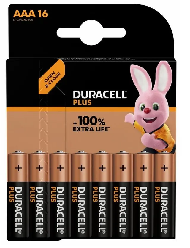Duracell Alkaline AAA (16pcs) Plus