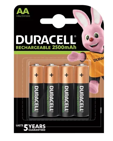 Duracell Rechargeable AA Batteries 2500mah 4pcs