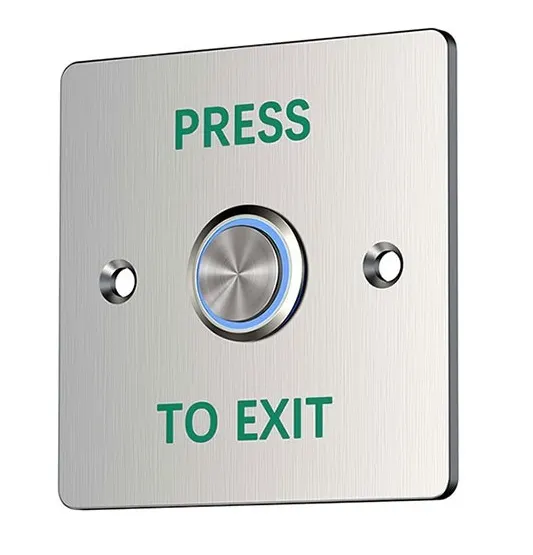 Zudsec Button Door Release Waterproof With Blue Light ZDBT-701BW-BL