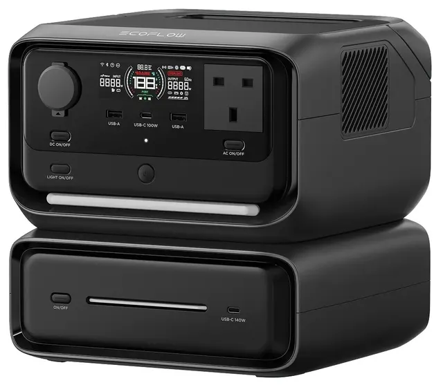 EcoFlow RIVER 3 Max 572Wh 600W with 3 UK plugs 100W USB-C (Plus + EB300)