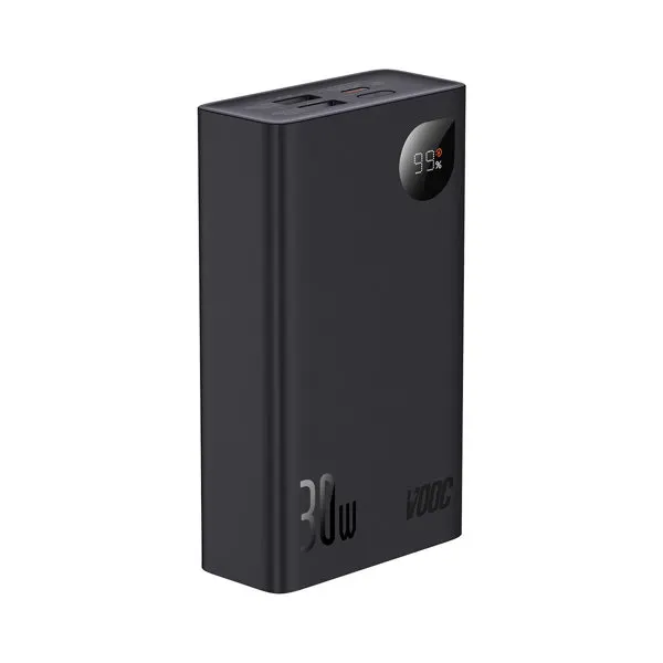 Baseus Adaman2 powerbank with digital display 20000mAh 30W 2 x USB / 1x USB Type C Power Delivery Quick Charge SCP, Oppo Super VOOC Black