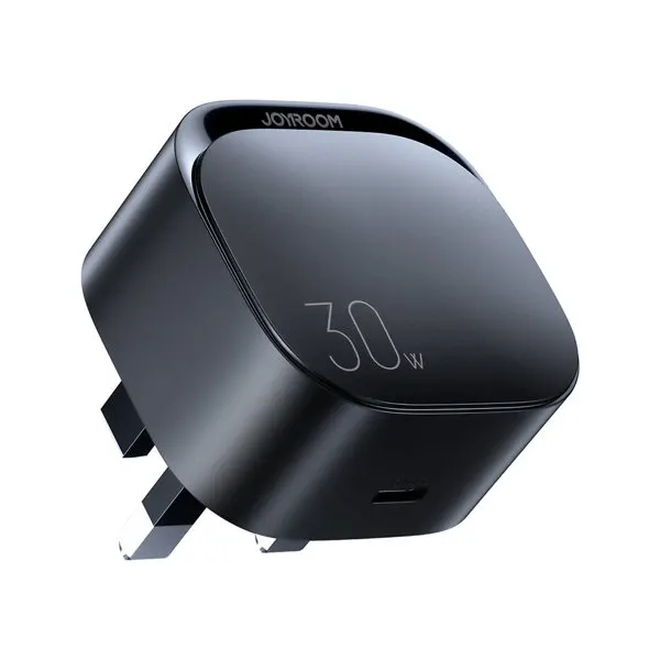 Small fast charger USB Type C PD 30W UK plug black (L-P307)