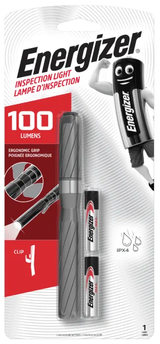 Energizer Light Torch 100 Lumens (2xAAA) - Pen Metal Inspection