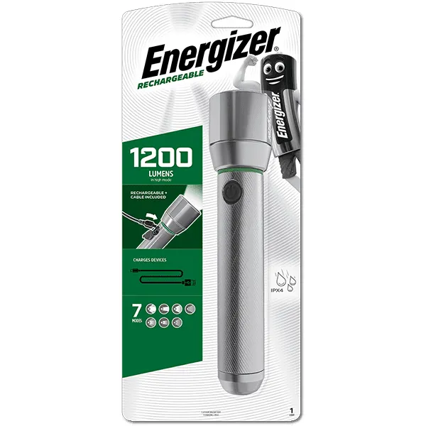 Energizer Light Torch 1200 Lumens (USBC) - Vision HD Metal Rechargeable