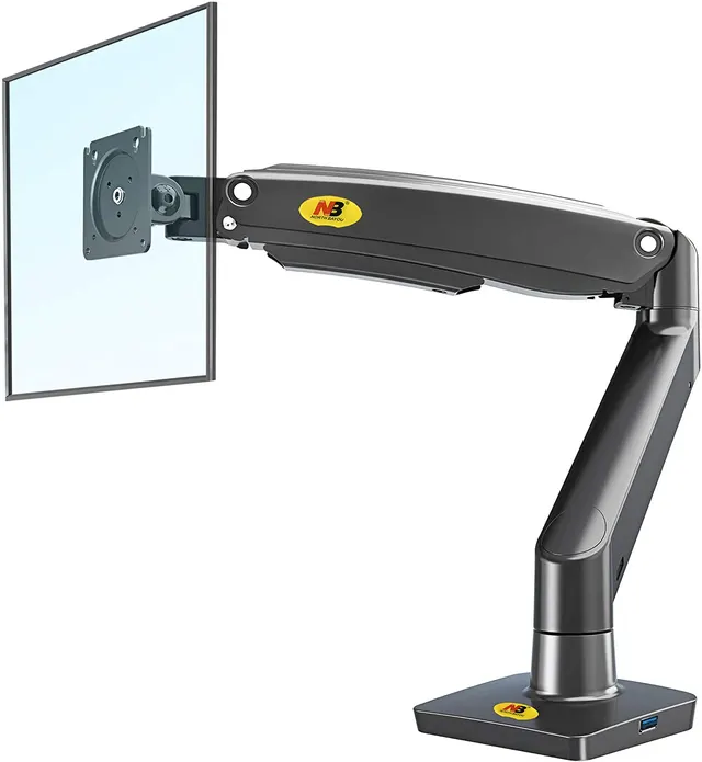 NBMounts F100A Ergonomic Extra Long Sit & Stand Monitor Mount Black