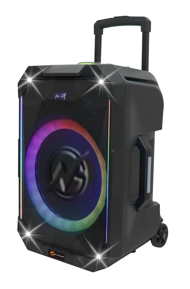 N-Gear FLASH1040 10'' Portable Karaoke Speaker with 1x Wireless Mic LED Lights USB & BT