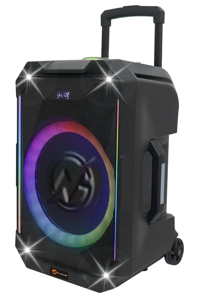 N-Gear FLASH1240 12'' Portable Karaoke Speaker with 1x Wireless Mic LED Lights USB & BT