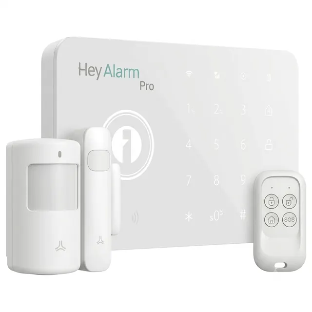 GBC HeyAlarm Pro WiFi+4G Wireless Alarm Kit (Control Panel + Door & PIR Sensor + RC)