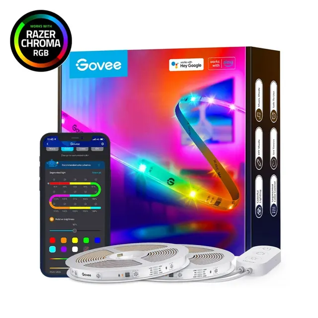 Govee RGBIC Wi-Fi + Bluetooth LED Strip With Protective Coating 5m H619A