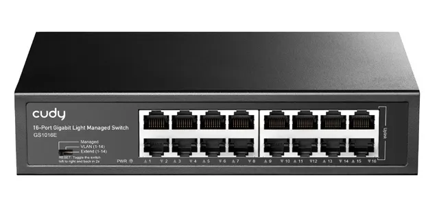Cudy Switch Gigabit Ethernet Light Managed 16-Port GS1016E