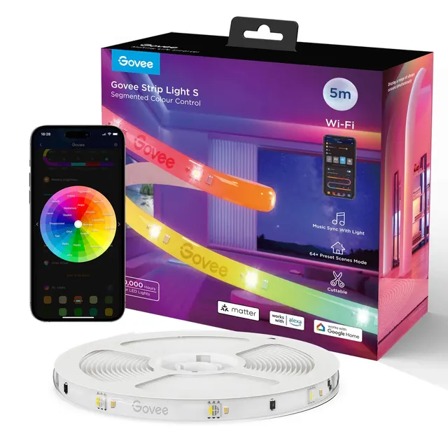 Govee LED Light Strip RGBIC Smart WiFi & BT w/Protective Coating 10m (Matter)
