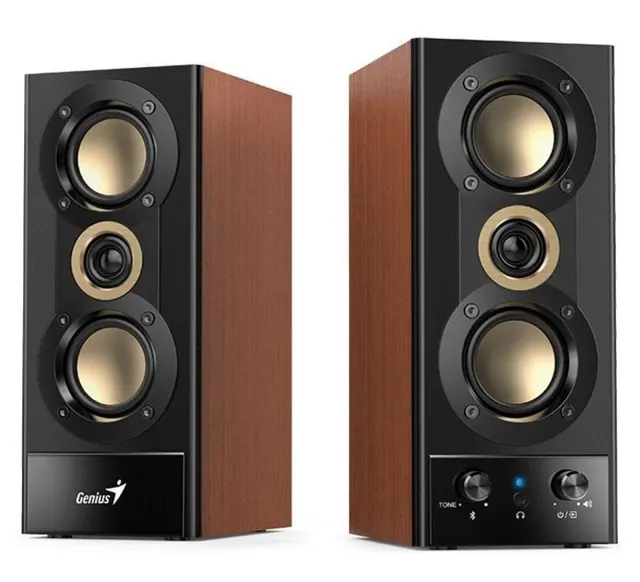 Genius SP-HF800BT 2.0 PC Speakers 20W RMS USB & BT Wood