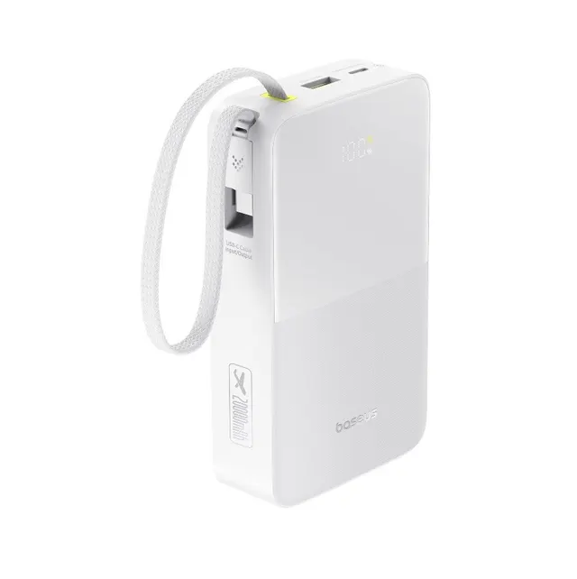 Baseus Powerbank 22.5W 20000mAh + Display EnerFill FC51 Bipow2 Pro  White