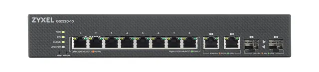 Zyxel Switch Gigabit Ethernet Cloud Managed 8-Port + 2RJ45/SFP Combo GS2220-10
