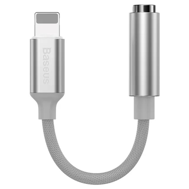 Baseus Lightning Male to 3.5mm Female Adapter White/Silver