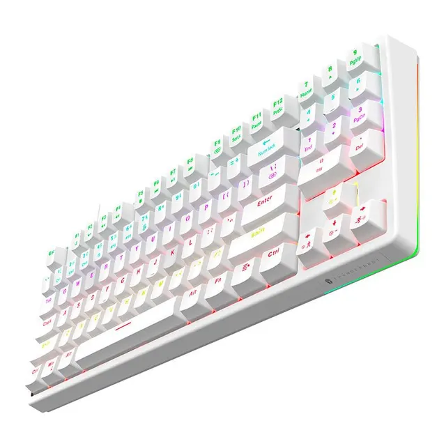 Thunderobot KG3089R White Mechanical Gaming Keyboard 89 Red Switch Keys