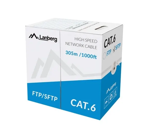 Lanberg SFTP Pure Copper CAT6 Cable CPR AWG23 305m