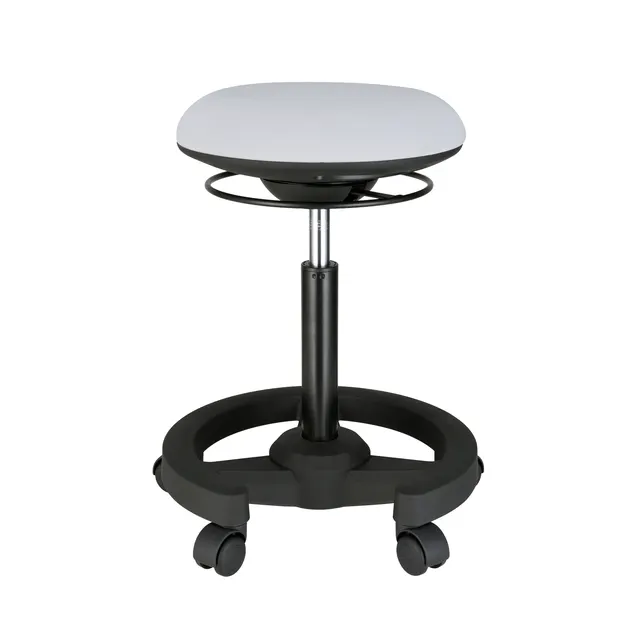 Lumivida Office Stool Ergonomic with Height Adjustable Fabric Upholstered Seat CH04-23 Black