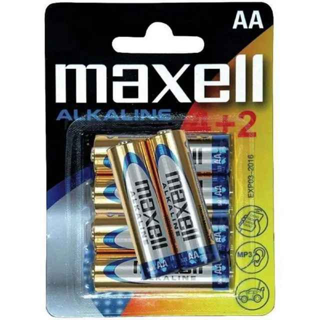 MAXELL BATTERIES AA LR6 4+2PK BLIST