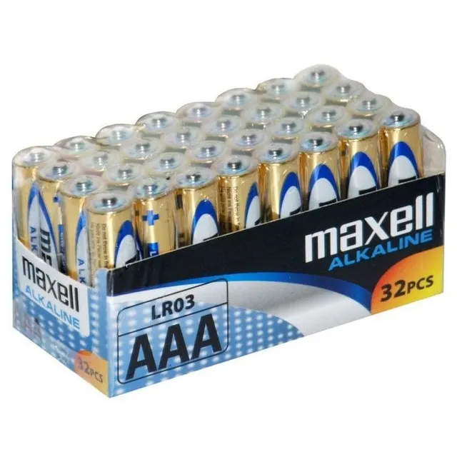 MAXELL BATTERY ALKALINE LR03 AAA 32-PACK