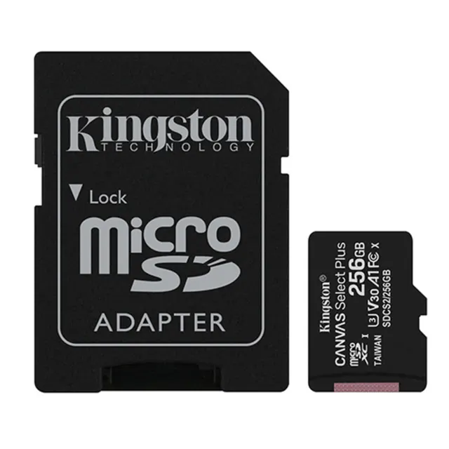 Memory card 256GB MicroSDXC + SD Adaptor KINGSTON Canvas Select Plus SDCS2/256GB