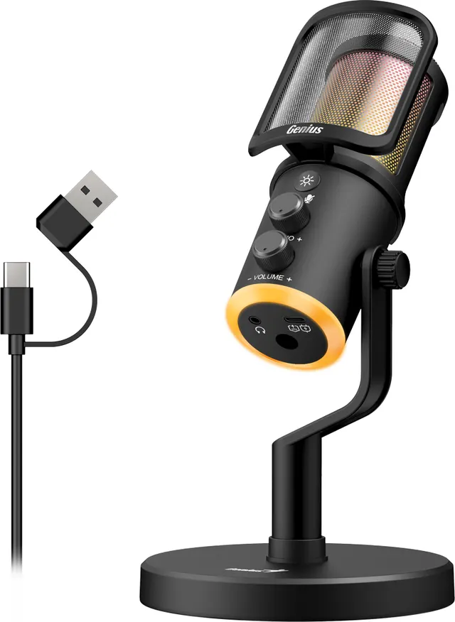 Genius PC Microphone Streaming USB-A+C RGB/Echo/Mute MIC-S400U