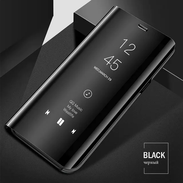 Smart Mirror Flip Cover For Huawei Honor 9X Pro - Black