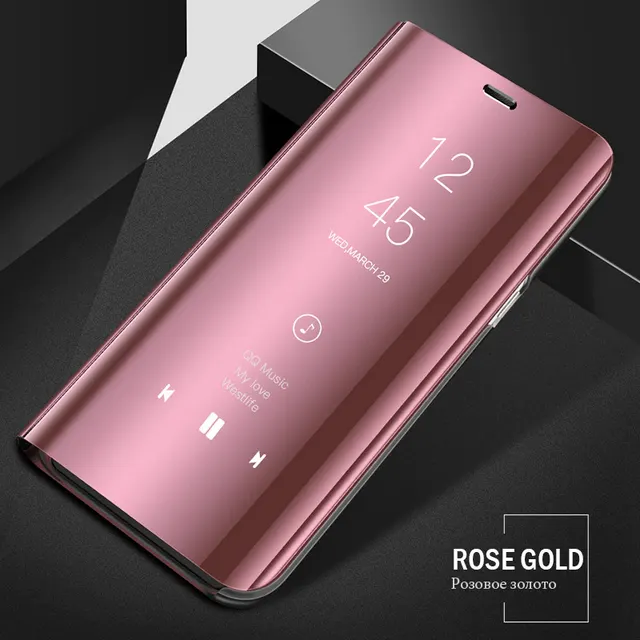 Smart Mirror Flip Cover For Huawei P40 Pro - Rose Gold