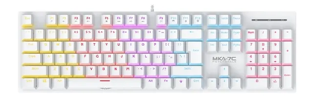 Armaggeddon MKA-7C White Mechanical Gaming Keyboard 104 Linear Red Keys