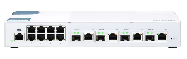 QNAP 12-Port 10GbE Managed Switch with 4x 10GbE SFP+/RJ45 Combo Ports & 8x 1GbE RJ45 Ports QSW-M408-4C