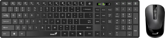 Genius Keyboard-Mouse Set Wireless+BT SlimStar 8250 Black English