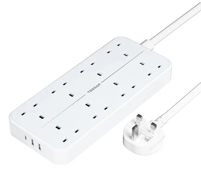 Tessan 8-Gang Extension 2 USB-A USB C 2m 13A TS-204-C