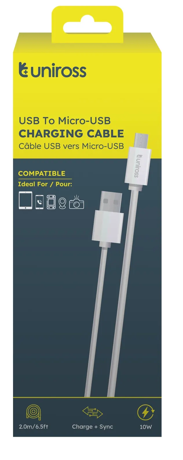 Uniross Cable USB-A to Micro USB Cable 2.0m UCA001