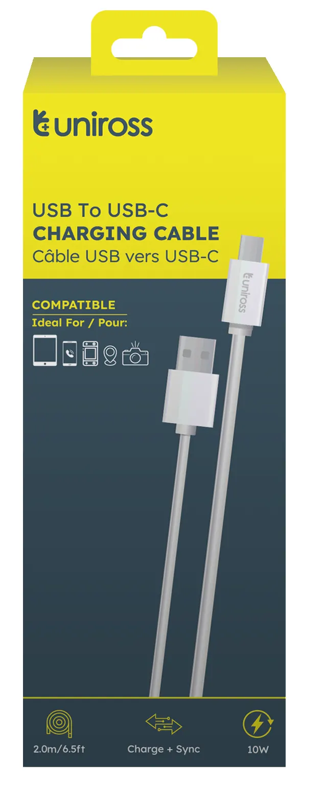 Uniross Cable USB-A to USB-C Cable 2.0m UCA005
