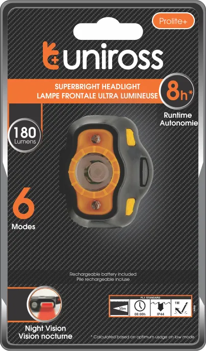 Uniross ULSH02 Ultralite Plus Headlamp 180 lumens