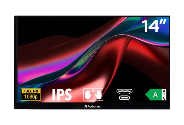 Verbatim Monitor Portable Touch 14'' Full-HD USB-C Metal PMT-14
